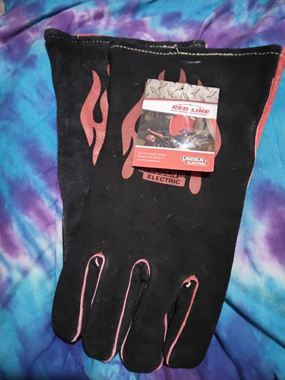 Red Line Black & Red Men's Welding Gloves Sz M/L